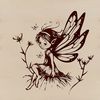 Magical Winged Companion A digital illustration of a mythical fairy with wings and a wand.