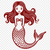 A digital illustration of a mythical underwater creature with human upper body and fish tail.