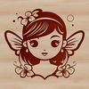 A delicate, winged creature with a pointed head and flowing hair, inspired by traditional fairy tale illustrations.