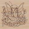 Floral Fantasy Creature Portrait Illustration of a mythical creature from a fairy tale, surrounded by floral elements.