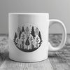 SVG Vector Graphic of a Lush Forest An SVG vector graphic featuring a dense forest scene with multiple tree species.