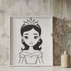 Princess Illustration in Simplified Design Illustration of a girl royalty figure in simplified design style.
