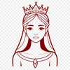 A young female princess in regal attire, suitable for vector art projects.