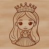 Female royalty character illustration as a vector design