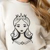 Illustrated princess character made from vector graphics.