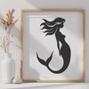 Underwater Fantasy Art Mermaid A mythical underwater creature with human upper body and fish tail, designed as a digital vector art image.