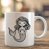 Mermaid Clip Art Illustration A mythical marine creature with a human upper body and fish tail.