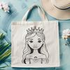 Vector graphic of a young girl in royal attire.