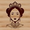 Female royalty character in vector format, suitable for digital cutting machines or laser cutters.