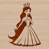 A digital illustration of a young female princess in a medieval-style gown, suitable for vector graphics design.