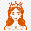 A vector illustration of a young princess in a elegant gown.