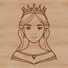A vector illustration of a young princess in formal attire.