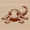 A colorful illustration of a salamander in a digital format, suitable for vector graphics applications.