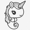 A vector illustration of a hybrid animal combining elements of a unicorn and a mermaid.