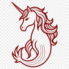 Illustrative representation of a mythical Unimaid creature with mermaid-like features and a unicorn horn.