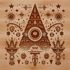 Witchcraft Symbolism in Gothic Style A detailed illustration of witchcraft symbols and elements in a gothic style.