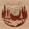 Beautiful Tree Silhouettes Collection A highly detailed illustration of a forest with various types of trees and foliage.