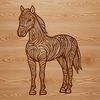An SVG graphic of a horse, suitable for cutting with a Cricut or laser cutter.