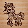 Black and White Horse Illustration SVG A black and white illustration of a horse in vector format.