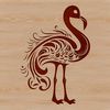 Ornate Flamingo Design An ornate design featuring a single flamingo with long neck and legs in the wild animal style.