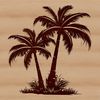Single Palm Tree Silhouette A single palm tree standing in front of a sunny background, suitable for vector design and graphic projects.
