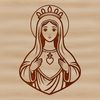 Stylized Immaculate Heart Illustration A stylized illustration of the Immaculate Heart, suitable for vector design and cutting machine projects.