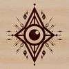 Gothic Witchcraft Symbol with Eye of Providence Illustrative design of a mystical witchcraft symbol featuring the eye of providence in a gothic style.