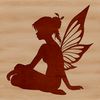 A silhouette illustration of a mythical fairy from a classic fairy tale, suitable for various design applications.
