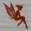 Enchanted Fairy Silhouette Design A delicate fairy silhouette depicted in a vector format, suitable for various design applications.