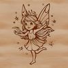 Enchanting Fairy Clip Art Design A stylized illustration of a mythical fairy from a classic tale, designed as a vector graphic.