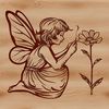 A mythical creature from fairy tales, depicted in a stylized floral design.