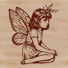 Illustration of a mythical fairy in a whimsical setting, created using vector art.
