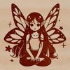 A delicate, mythical creature with wings, depicted in a stylized vector format.