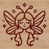 Hand-Drawn Fairy from Fantasy A simple line-drawn illustration of a mythical fairy from a traditional fairy tale.