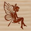 A colorful illustration of a mythical fairy with delicate wings and a gentle smile.