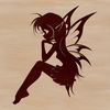 Delicate Winged Fantasy Figure A colorful illustration of a mythical fairy with delicate wings, suitable for vector design projects.