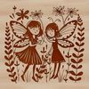 Illustration of a mythical fairy surrounded by floral elements in a vector design.