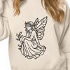 A delicate, mythical fairy illustration in vector format.