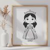 SVG Princess Illustration Illustrative portrait of a young female princess in a regal setting.