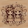 Vector Fairy Artwork for Creative Projects Illustration of a mythical fairy from a traditional fairy tale, created as an SVG vector art.