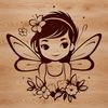 A whimsical illustration of a mythical creature with a floral crown and delicate features.