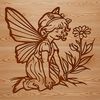 Delicate Winged Mythical Creature A whimsical illustration of a mythical fairy with delicate wings, suitable for vector art design.