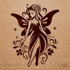 A mythical creature from a fairy tale surrounded by ornate floral patterns.