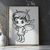 Free Unique Fairy Printable Image DXF - Commercial Use