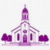 Traditional Steepled House of Worship A digital illustration of a traditional Baptist church with a prominent steeple.