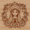 Ornate Immaculate Heart Design A detailed vector graphic representation of the Immaculate Heart icon with ornate details.