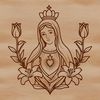 Intricate Floral SVG Illustration Vector illustration of an immaculate heart with intricate design, ideal for crafting, pyrography or laser cutting projects.