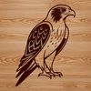Vector Falcon Illustration in Flight A detailed illustration of a falcon in flight, perfect for personal or commercial projects that require vector art.