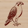 Free Falcon SVG Design A high-quality SVG design of a bird of prey, perfect for cutting machines and laser engraving applications.