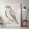 Beautiful Falcon Illustration for Laser Engraving A detailed illustration of a falcon in flight, suitable for cutting machines and laser engravers.